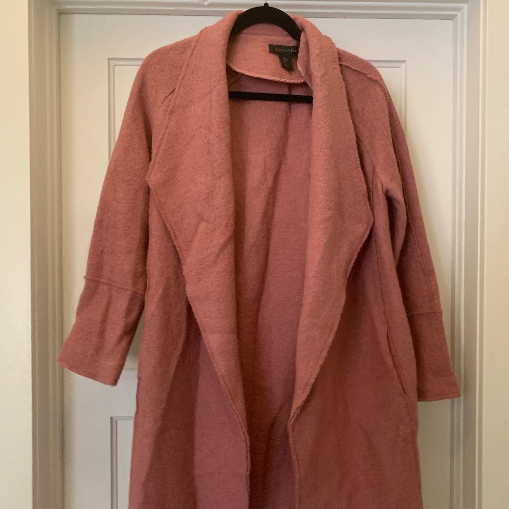 Tahari Light Pink Long Sweater Coat